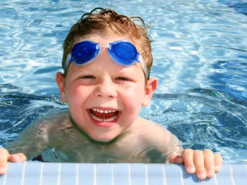 a child in a pool