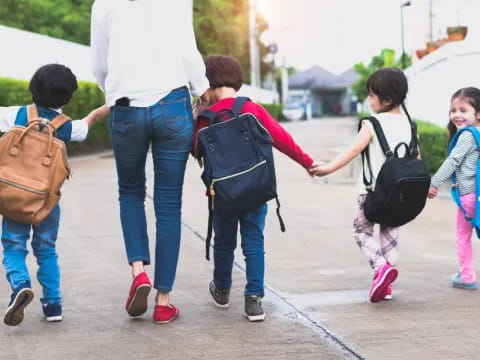 a group of people walking