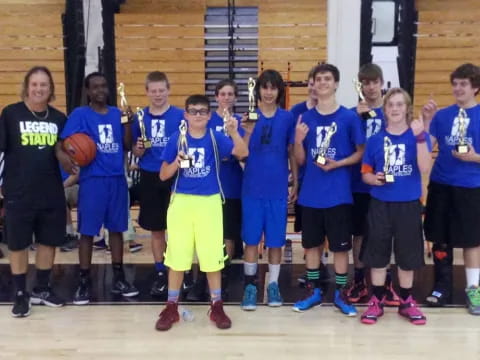 a group of boys in a gym