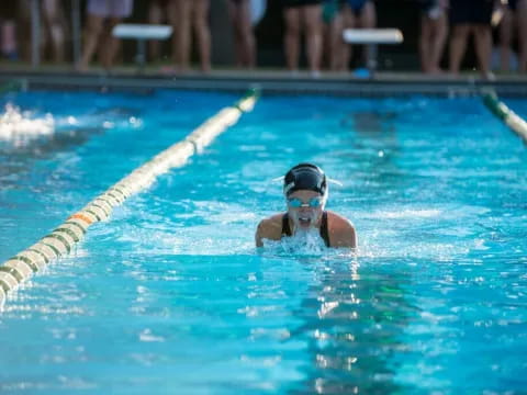 a person in a pool