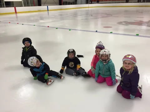 a group of kids on ice