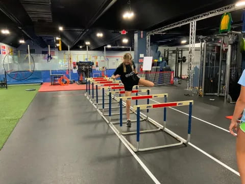 a person running on a track