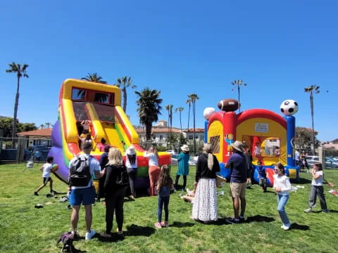 a group of people at a park