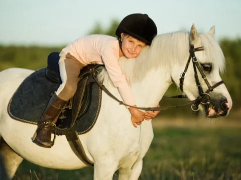a man riding a horse