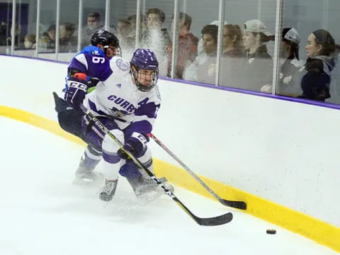 a couple of hockey players on ice