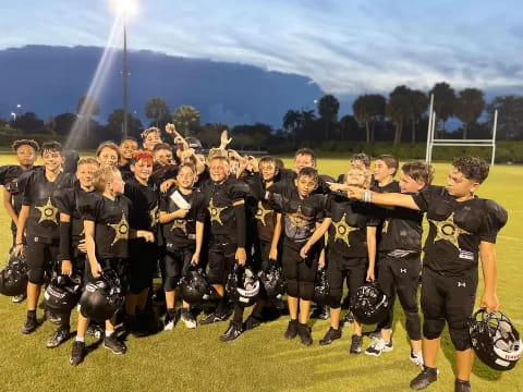 a group of people wearing helmets