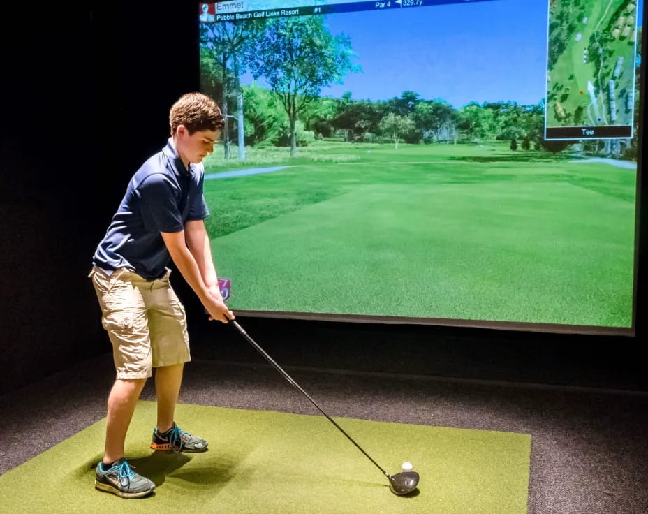 a man playing golf