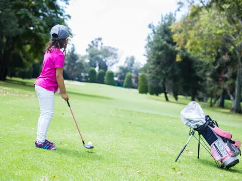 a person playing golf