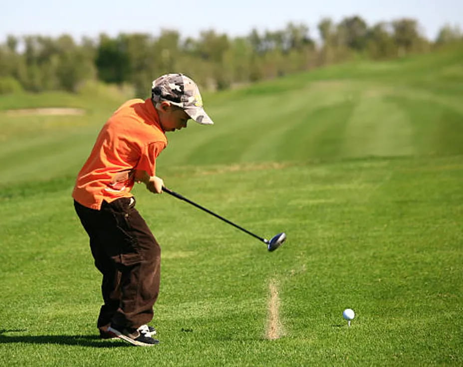 a man playing golf