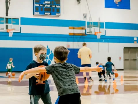 a group of boys playing a game