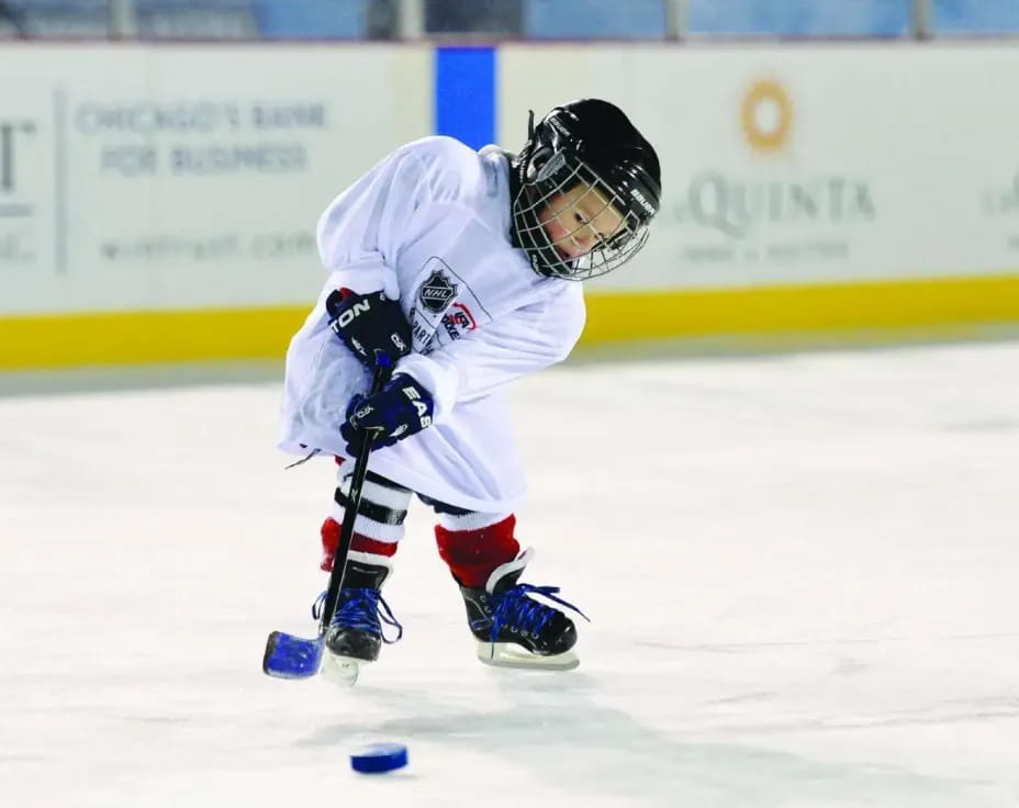 a person playing hockey