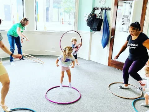 a group of people playing a game