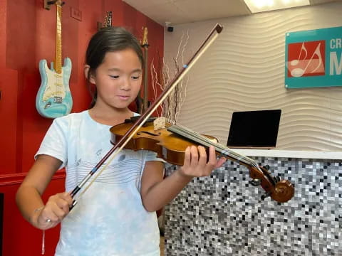 a person playing a violin