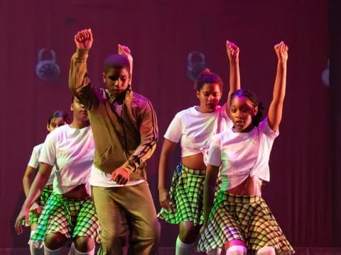 a group of people dancing