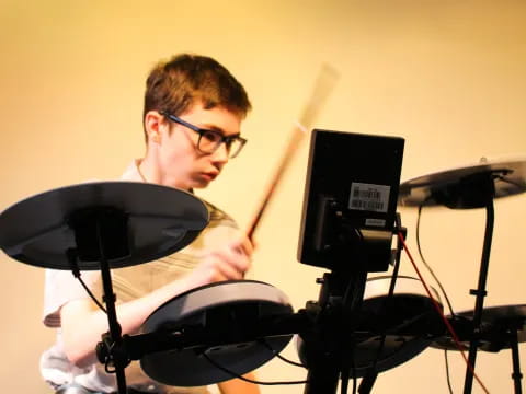 a man playing drums