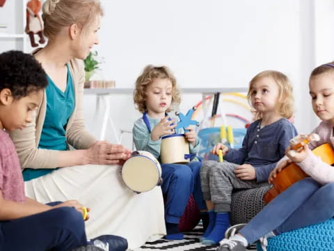 a person and a group of children
