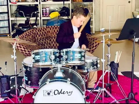 a person playing drums