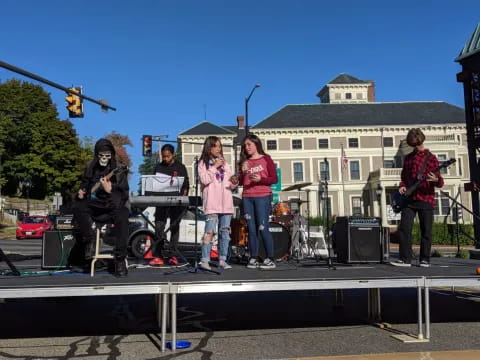 a group of people on a stage