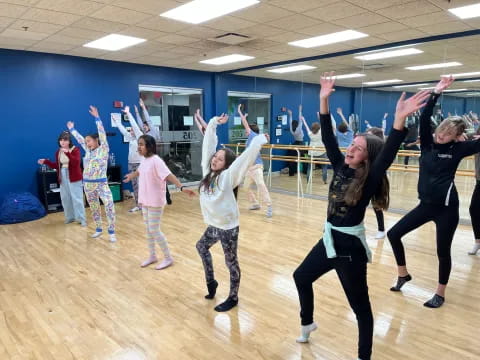 a group of people dancing