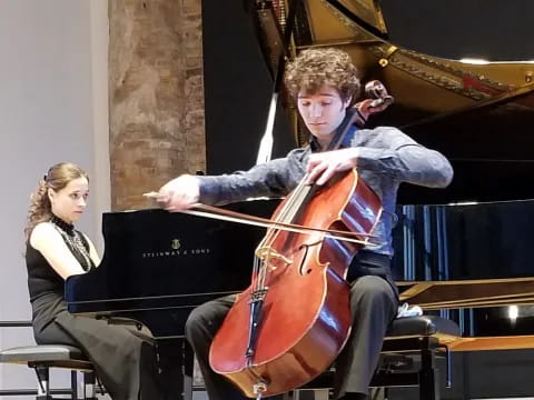 a person playing a violin