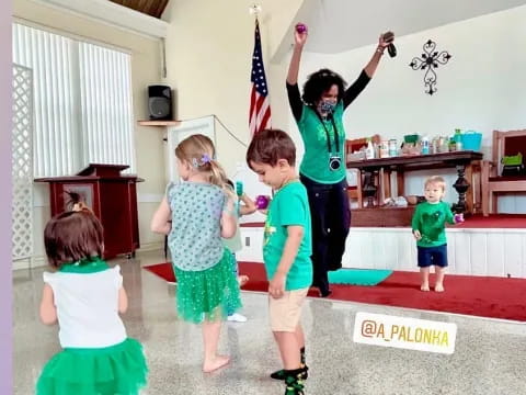 a group of children in a room