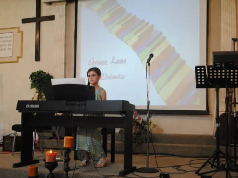 a person playing a piano