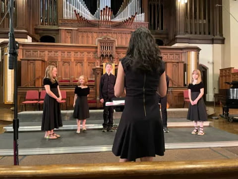 a group of people on a stage