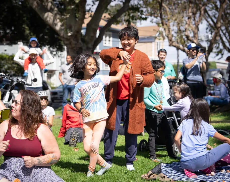 a group of people dancing