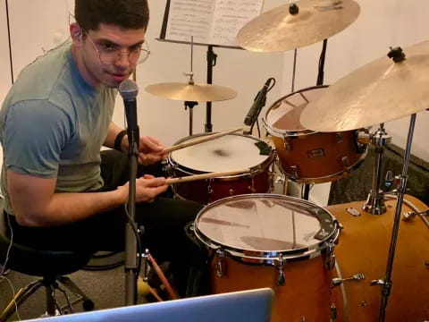 a man playing the drums