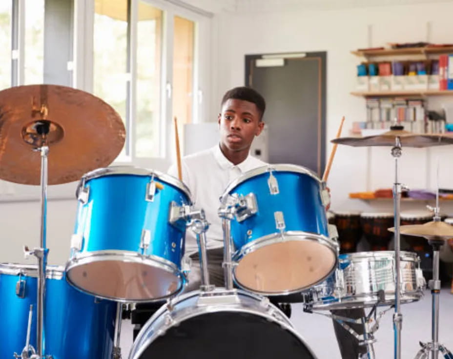 a person playing drums