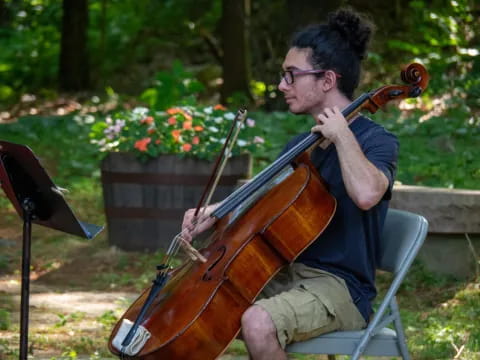 a person playing a violin