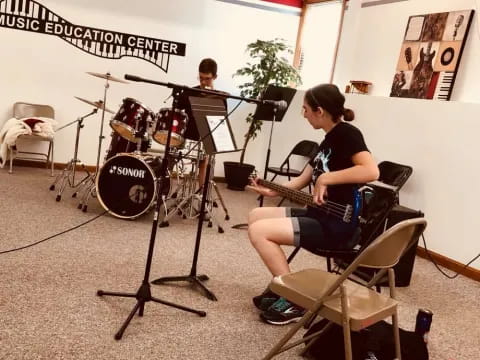a person playing drums