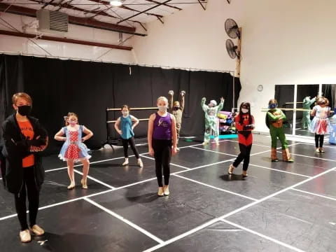 a group of people dancing