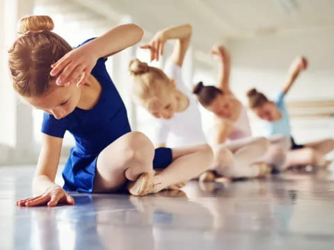 a group of people doing yoga