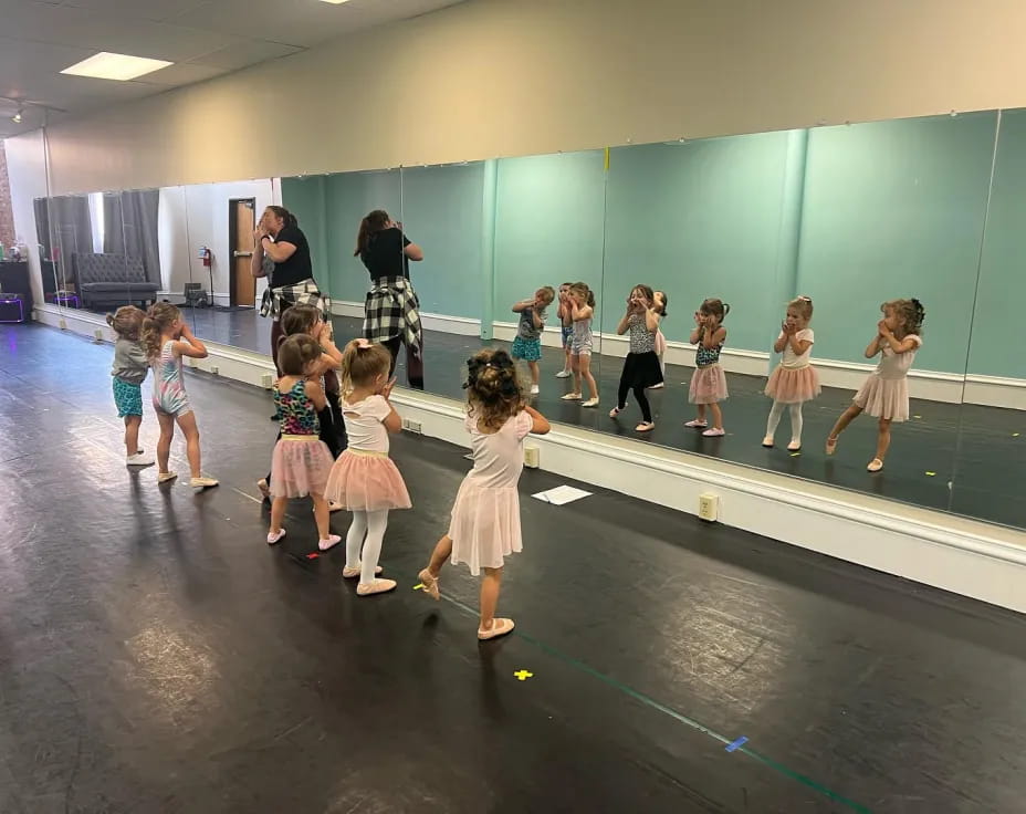 a group of children dancing
