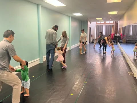 a group of people in a room