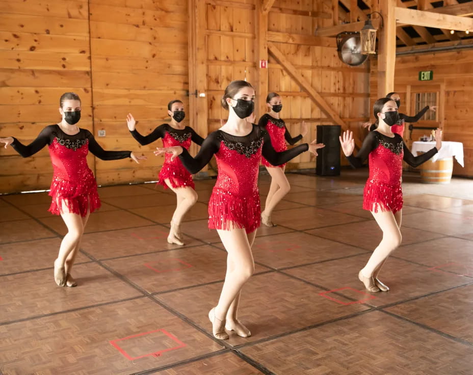 a group of women dancing