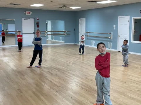 a group of children in a room