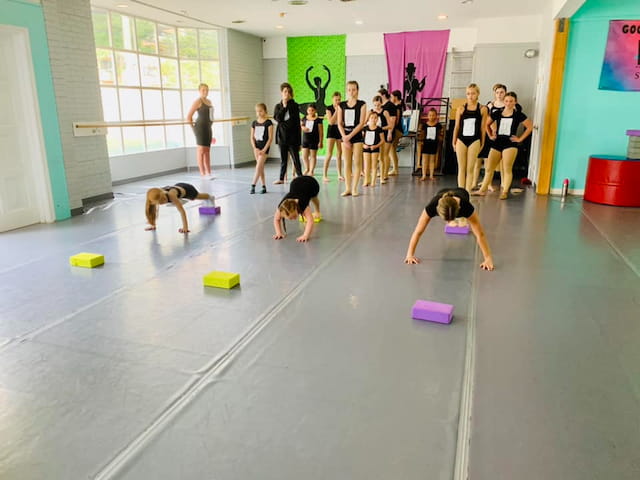 a group of people in a room