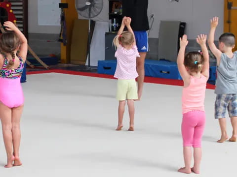 a group of children dancing