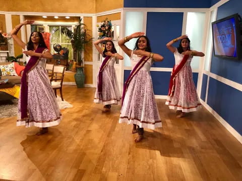 a group of women dancing