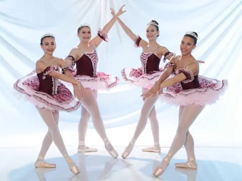 a group of women ice skating