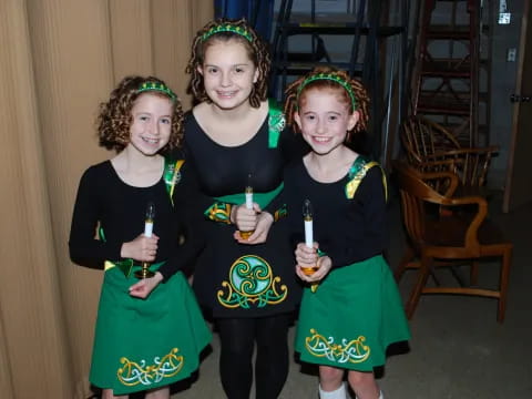 a group of girls wearing clothing