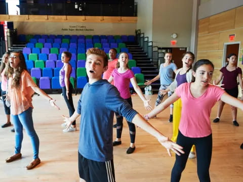 a group of people dancing