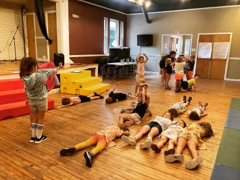 a group of people in a room