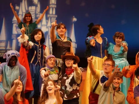 a group of people singing