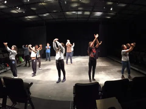a group of people dancing