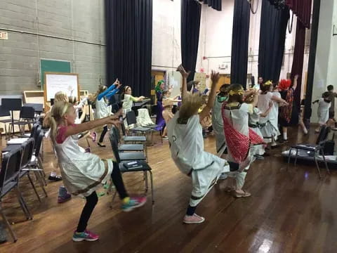 a group of people dancing