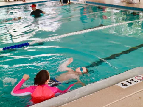 a person in a pool