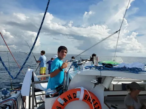 a man on a boat